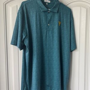 Peter Millar Blue Patterned Polo Shirt